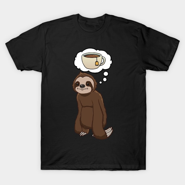 Sloth thinking about Tea T-Shirt by jonmlam